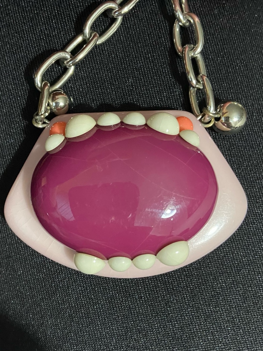 NoM NoM monster STrAnGe DeLiGhTs TT necklace mouth/teeth Tarina tarantino - Picture 4 of 13